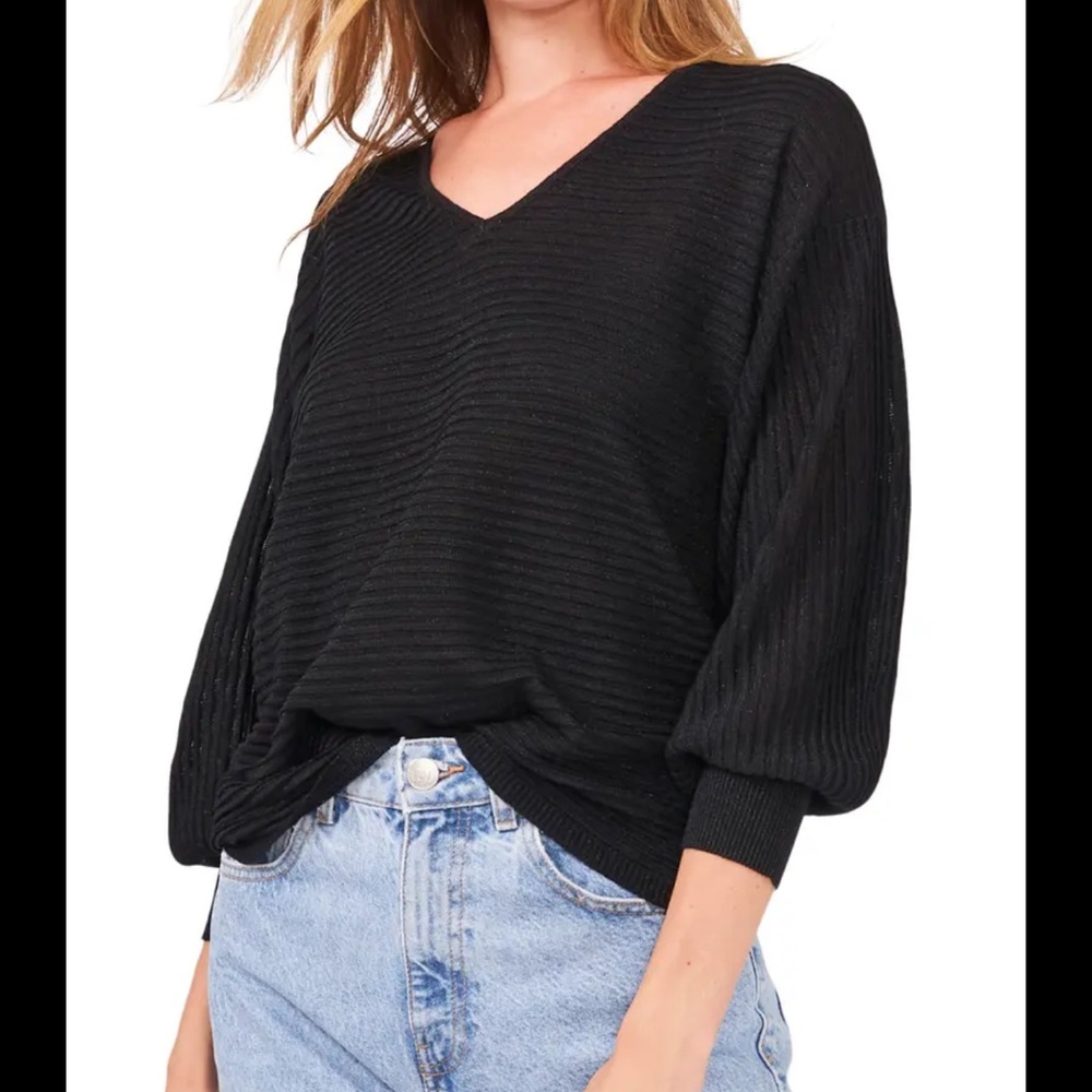 1.STATE balloon sleeve sweater in black Large